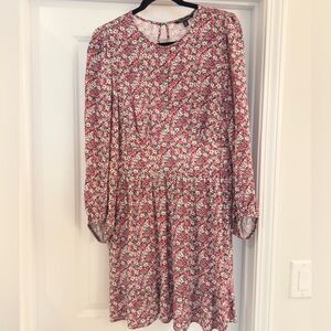 EUC Banana Republic Floral Long Sleeve Dress Sz 12